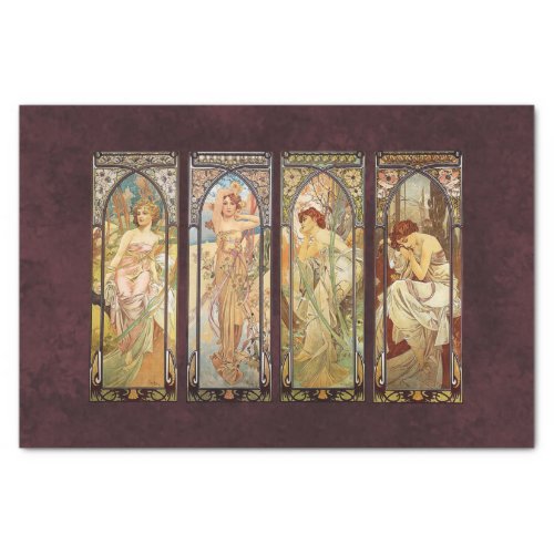 Alphonse Mucha The Times of the Day Tissue Paper