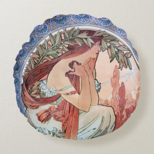Alphonse Mucha Throw Pillow