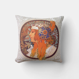 Alphonse Mucha Throw Pillow
