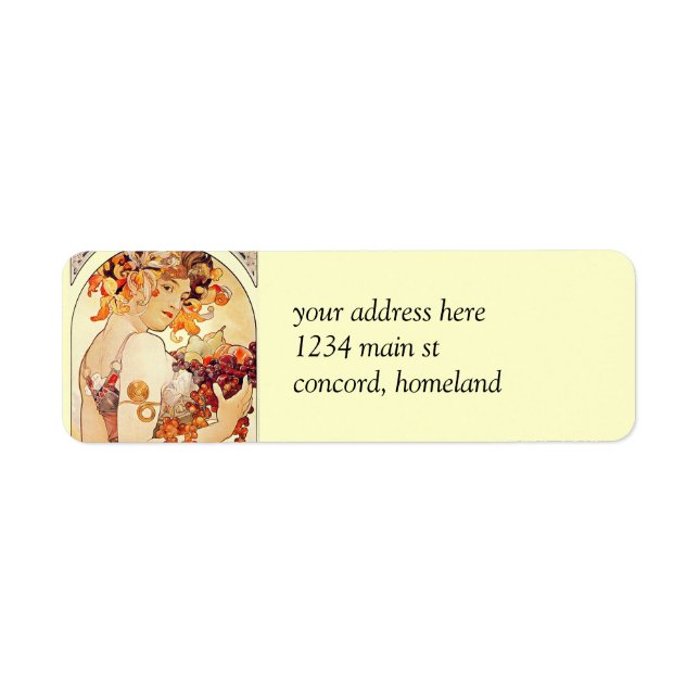 Alphonse Mucha Vintage Art Label (Front)