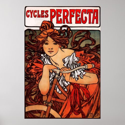 Alphonse Mucha Vintage Bicycle Poster