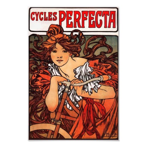 Alphonse Mucha Vintage Bicycle Print