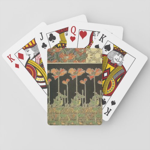Alphonse Mucha Vintage Popular Art Nouveau Poppies Poker Cards