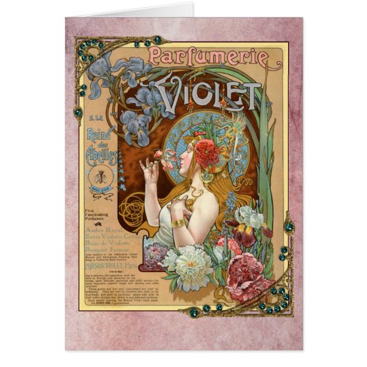 Alphonse Mucha Violet Perfume French Ad (Front)