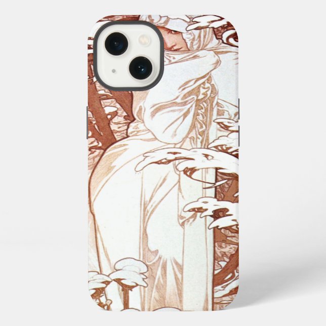 Alphonse Mucha - Winter White Iphone Case (Back)