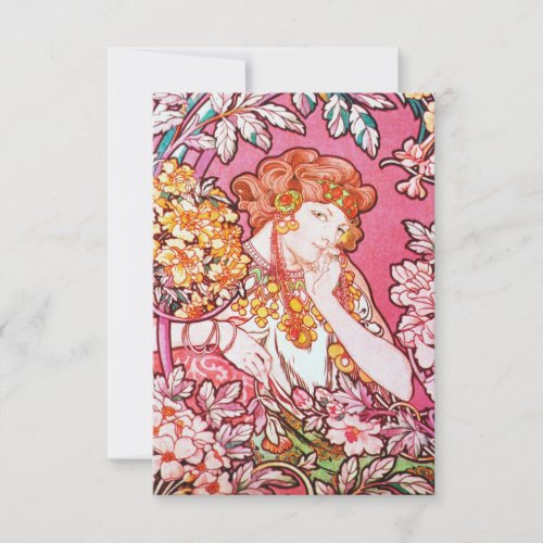 Alphonse Mucha _ Woman Among The Flowers RSVP Card