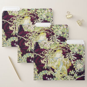 Alphonse Mucha Woman with Daisy Art Nouveau Art File Folder