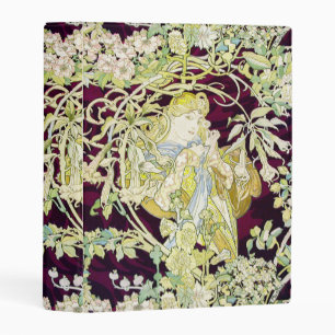 Alphonse Mucha Woman with Daisy Art Nouveau Art Mini Binder