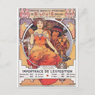 Alphonse Mucha - World's Fair 1904 St. Louis Postcard
