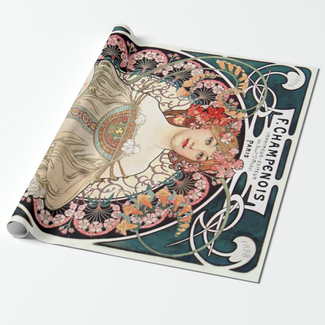 Alphonse Mucha Wrapping Paper (Unrolled)