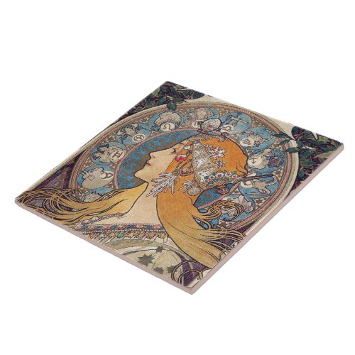 Alphonse Mucha  Zodiac Ceramic Tile