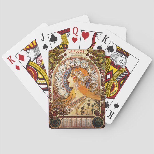 Alphonse Mucha Zodiac Poker Cards (Back)