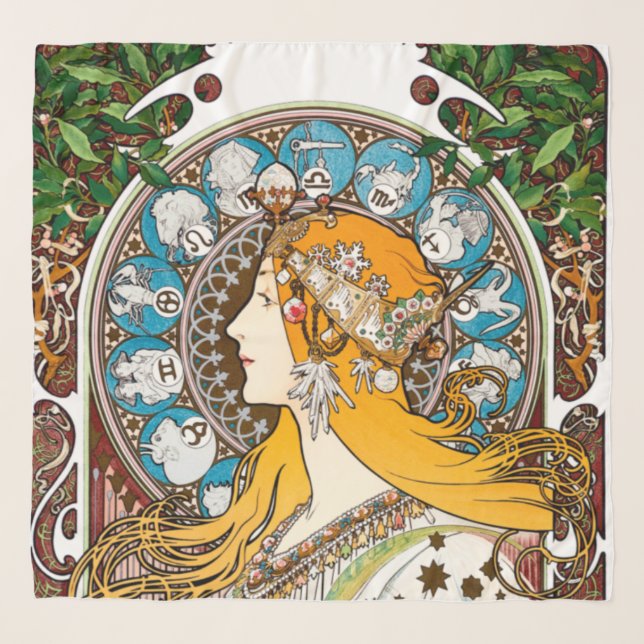 Alphonse Mucha - Zodiac Scarf (Front)