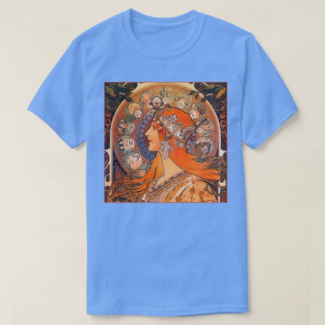Alphonse Mucha Zodiac T-Shirt (Design Front)