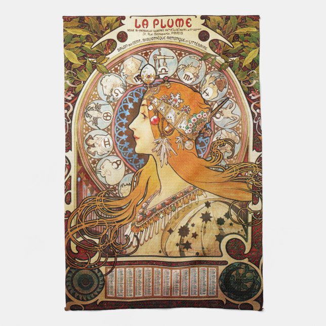 Alphonse Mucha Zodiac Towel (Vertical)