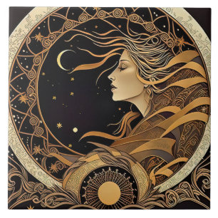 Alphonse Mucha Zodiac Wall Decor Art Nouveau Ceram Ceramic Tile