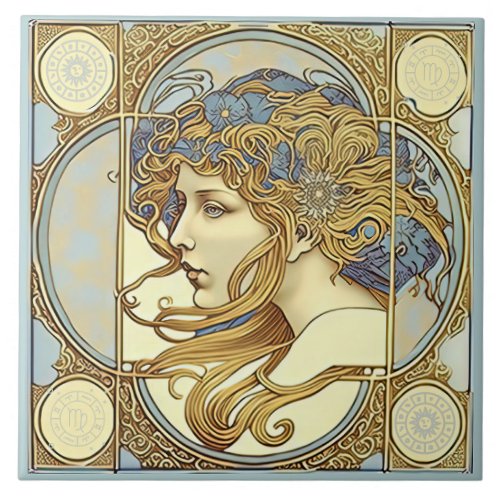 Alphonse Mucha Zodiac Wall Decor Art Nouveau Ceram Ceramic Tile