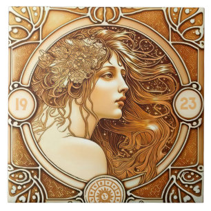 Alphonse Mucha Zodiac Wall Decor Art Nouveau Ceram Ceramic Tile