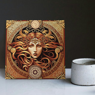 Alphonse Mucha Zodiac Wall Decor Art Nouveau Ceram Ceramic Tile