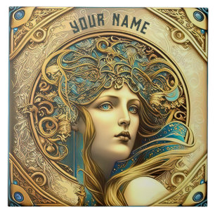 Alphonse Mucha Zodiac Wall Decor Art Nouveau Ceram Ceramic Tile