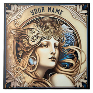 Alphonse Mucha Zodiac Wall Decor Art Nouveau Ceramic Tile