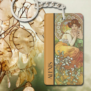 Alphonse Mucha's Precious Stones Topaz Keychain