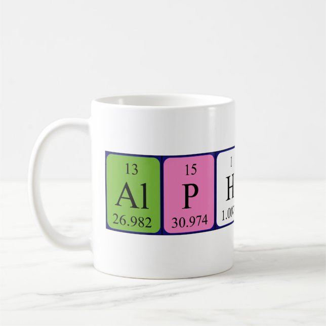 Alphonse periodic table name mug (Left)
