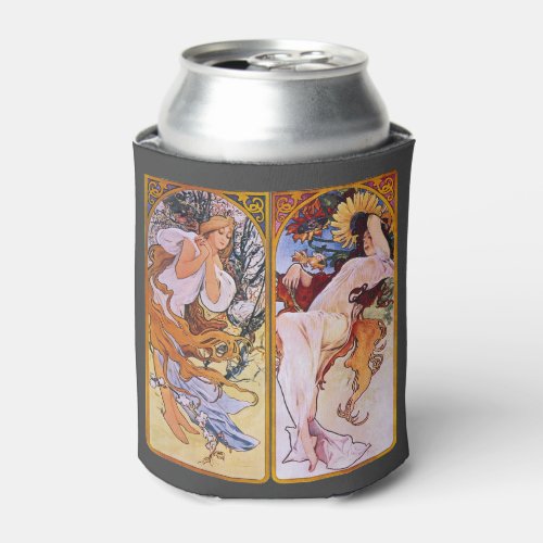 Alphonso Mucha Illustrations on a Can Cooler