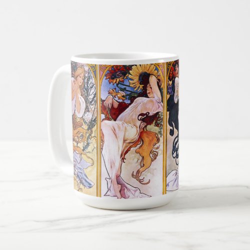 Alphonso Mucha Illustrations on a Coffee Mug