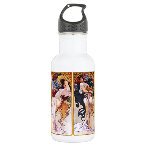 Alphonso Mucha Illustrations on a Stainless Steel Water Bottle