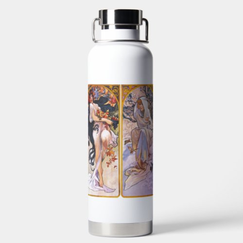 Alphonso Mucha Illustrations on a Water Bottle