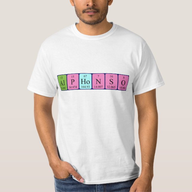 Alphonso periodic table name shirt (Front)