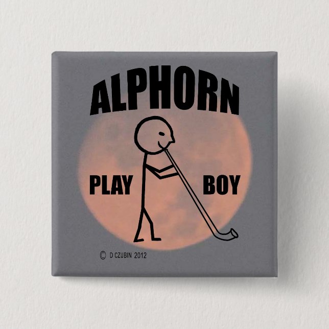 Alphorn Play Boy Button (Front)