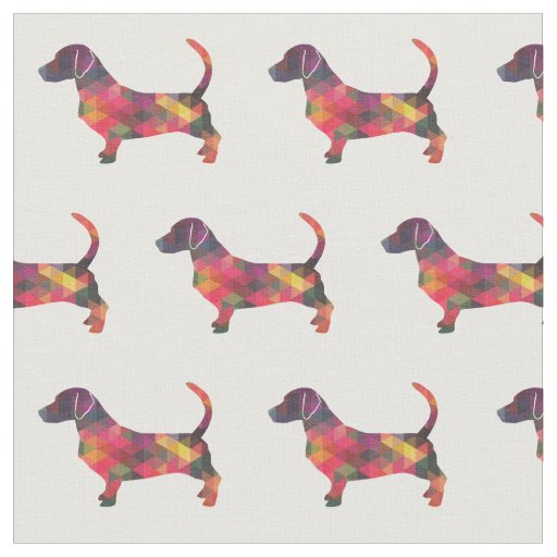 Alpine Basset Geo Dog Silhouette Multi Fabric