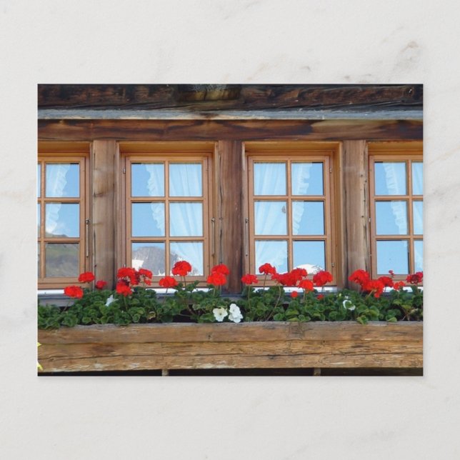 Alpine Chalet Window Postcard (Front)