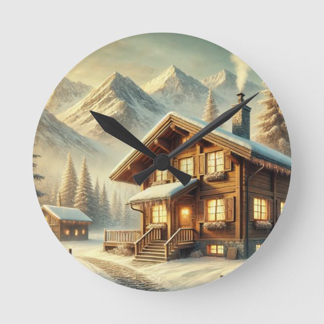 Alpine Charm Round Clock (Front)
