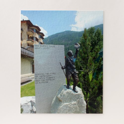 Alpine Club statue Zermatt Switerland Jigsaw Puzzle