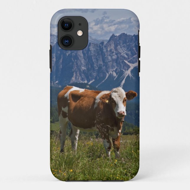 Alpine Cow in Meadow iPhone 5 Case (Back)