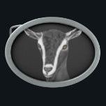 Alpine  Dairy Goat Belt Buckle<br><div class="desc">Alpine Dairy goat pencil sketched and on a black background - change the background color by using the customize this button and then the edit drop down for background color</div>