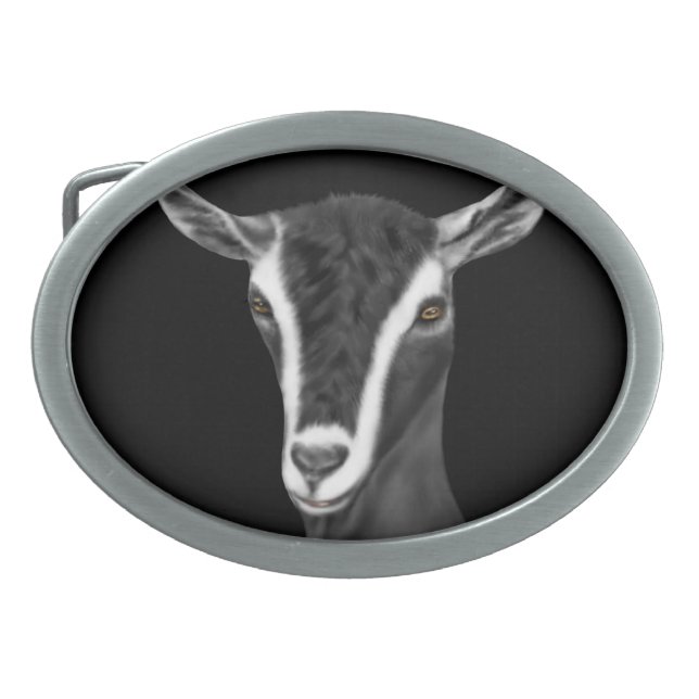 Alpine  Dairy Goat Belt Buckle (Front)
