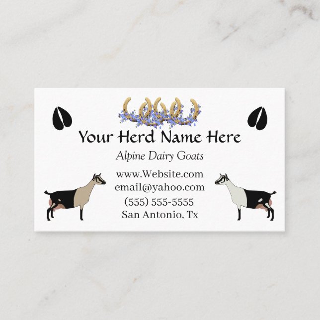 Alpine Dairy Goat Business Card (Front)