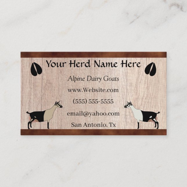 Alpine Dairy Goat Business Card (Front)