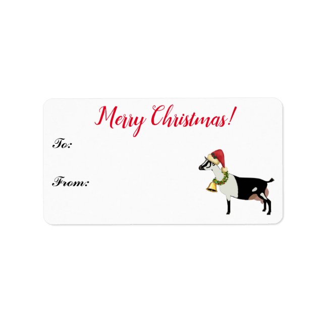 Alpine Dairy Goat Christmas Gift Tag (Front)