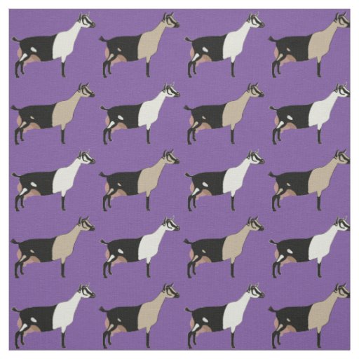Alpine Dairy Goats on Purple Fabric