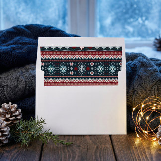 Alpine Fair Isle Snowflake Printed Envelope