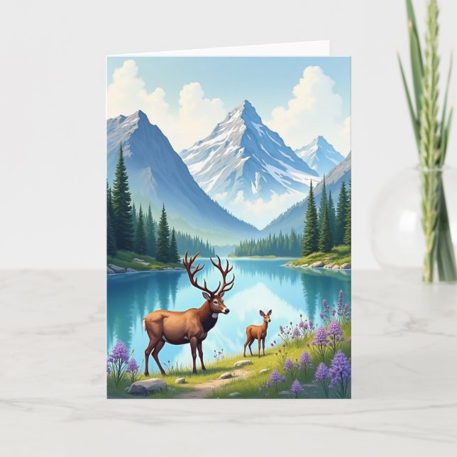 Alpine Fathers Day Deer Card (Front)