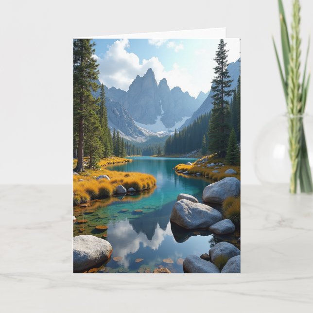 Alpine Fathers Day Lake Card (Front)
