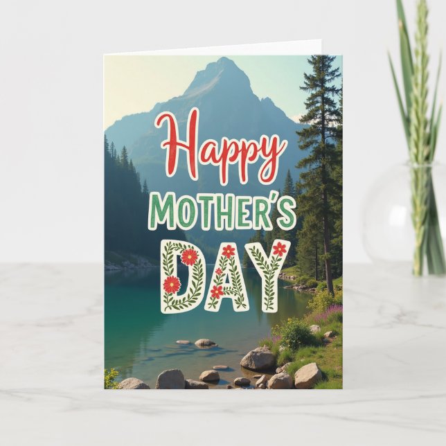Alpine Floral Mothers Day Card (Front)
