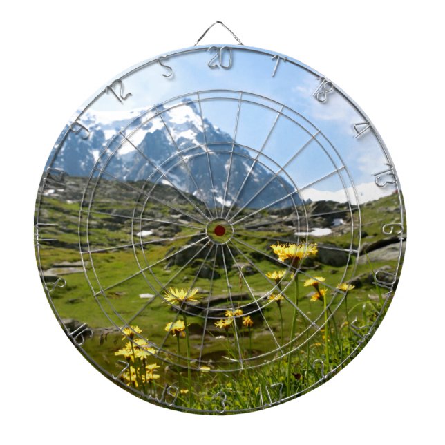 Alpine flowers - Beautiful! Dartboard With Darts (Front)