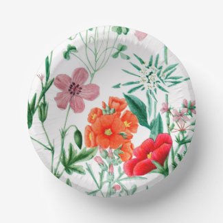 Alpine Flowers Garden Party Paper Bowl